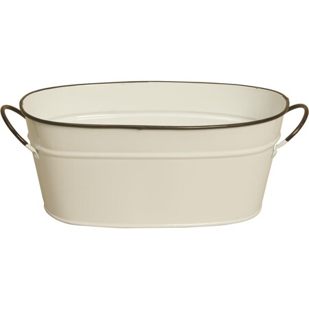 Lawnitator 8682-D4 4 in. Pearl White Metal Planter Double, 2PK LA3256096